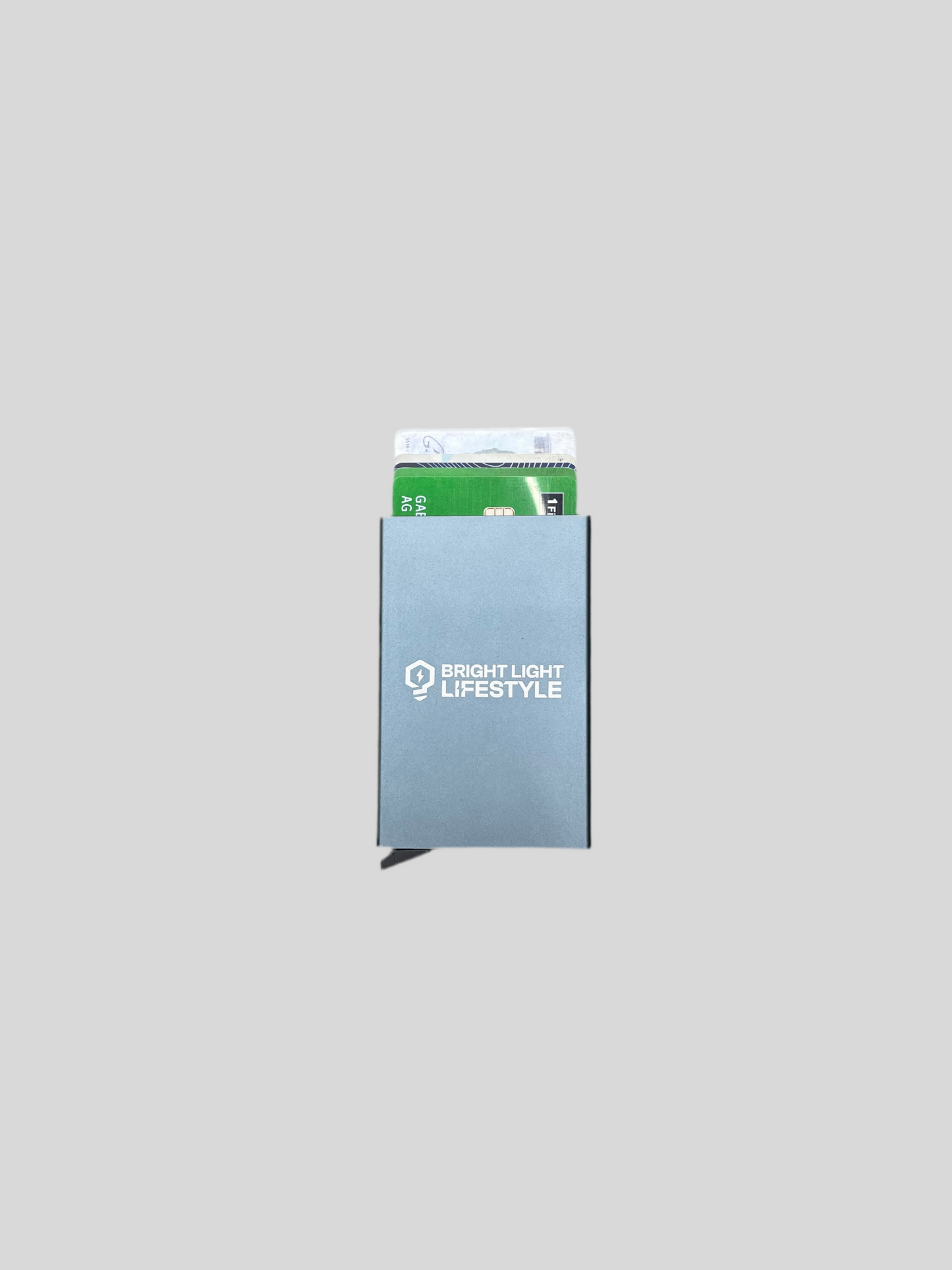 Tarjetero de aluminio con bloqueo RFID
