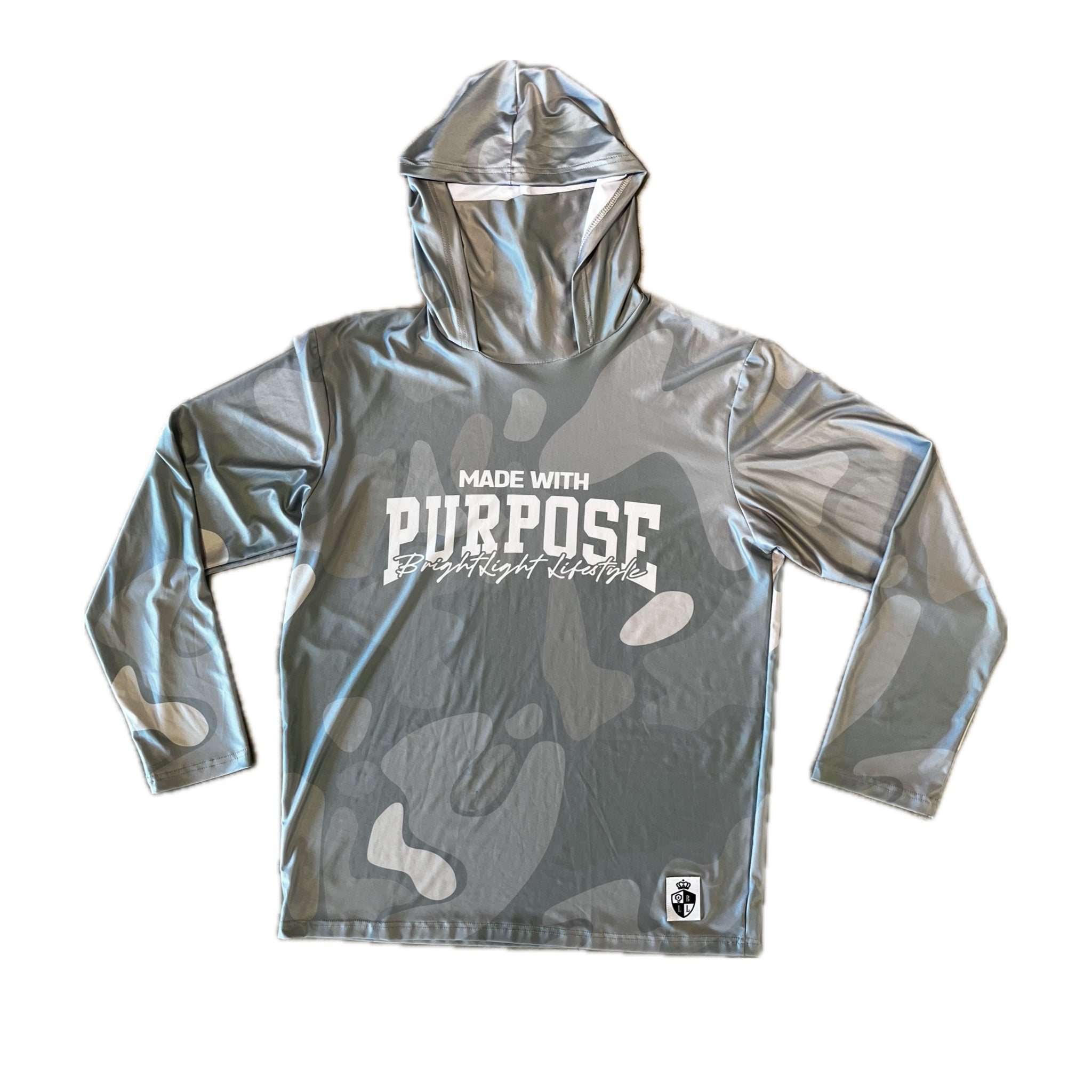 “Made with Purpose” – Manga larga con hoodie y mascara